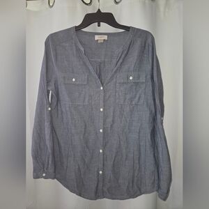 LOFT Chambray Button-Down Shirt